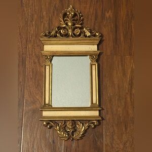 Syroco Rococo Style Gilded Vintage Wall or Shelf Mirror Hollywood Regency 1960s